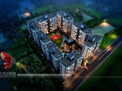 3d-township-rendering-services- Gokarna-birds-eye-view-elevation- rendering-apartment- Elevation-apartment -rendering